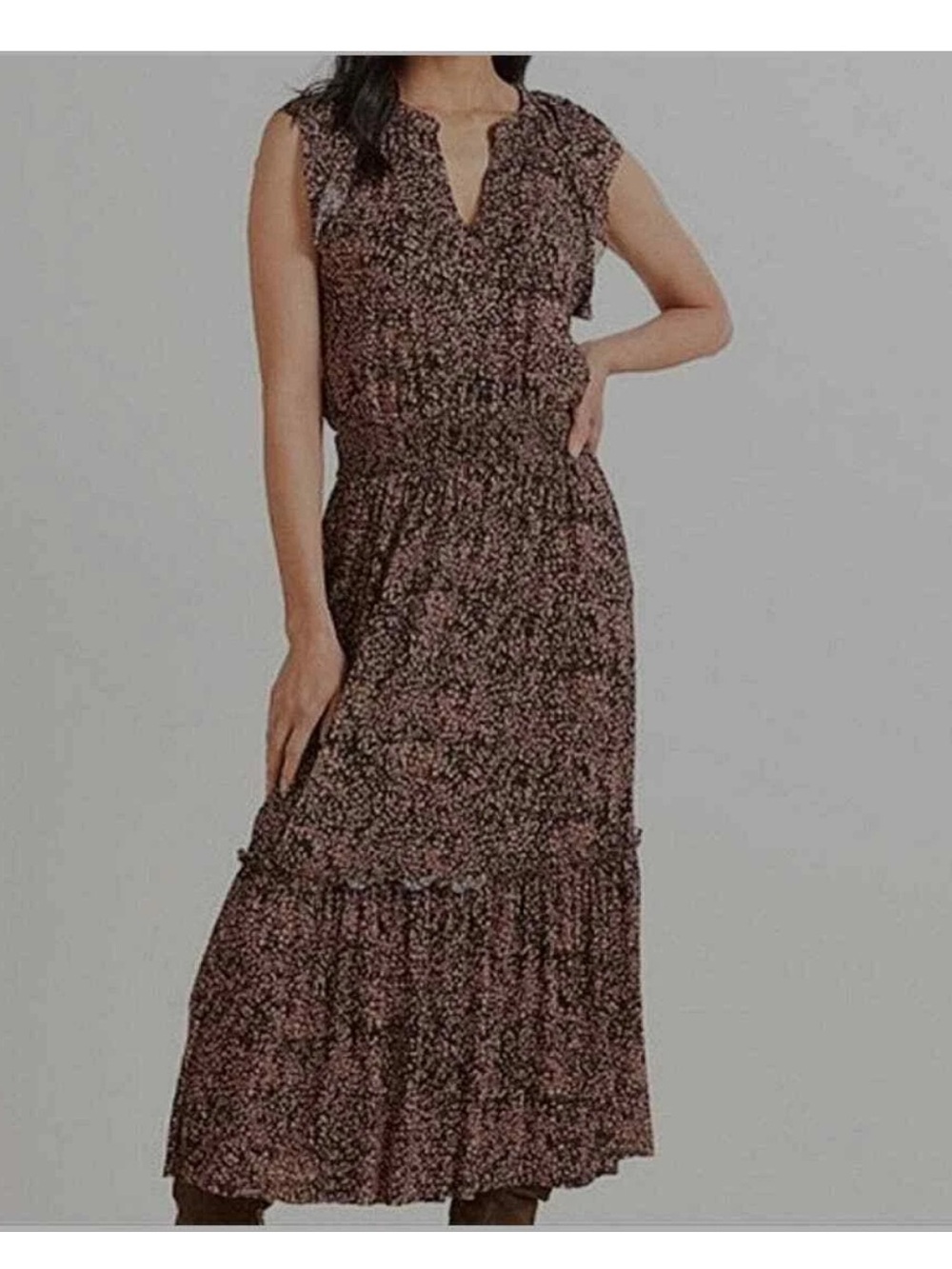 Roan and Ryan Peasant/boho Emberly Dress Ruffle Midi Dress small